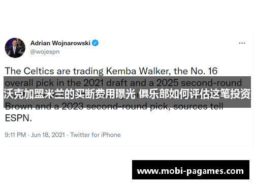 沃克加盟米兰的买断费用曝光 俱乐部如何评估这笔投资