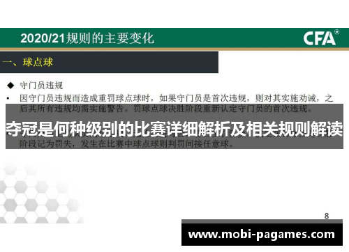 夺冠是何种级别的比赛详细解析及相关规则解读